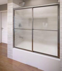 Framed Sliding Tub Door 56 in. x 56 in. Silver