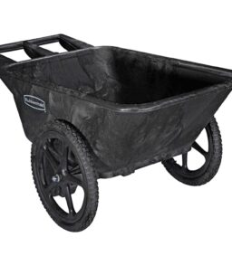 Rubbermaid Big Wheel Agriculture Cart. 300-lb Capacity. 71/2 Cubic Feet. Black - 323/4w x 571/2d x 281/4h