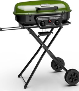 Brand-Man Portable Propane Gas Grill With Folding Cart And Push-Button Ignition