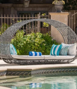 Lavina 91.26'' Aluminium.Wicker Outdoor Patio Daybed
